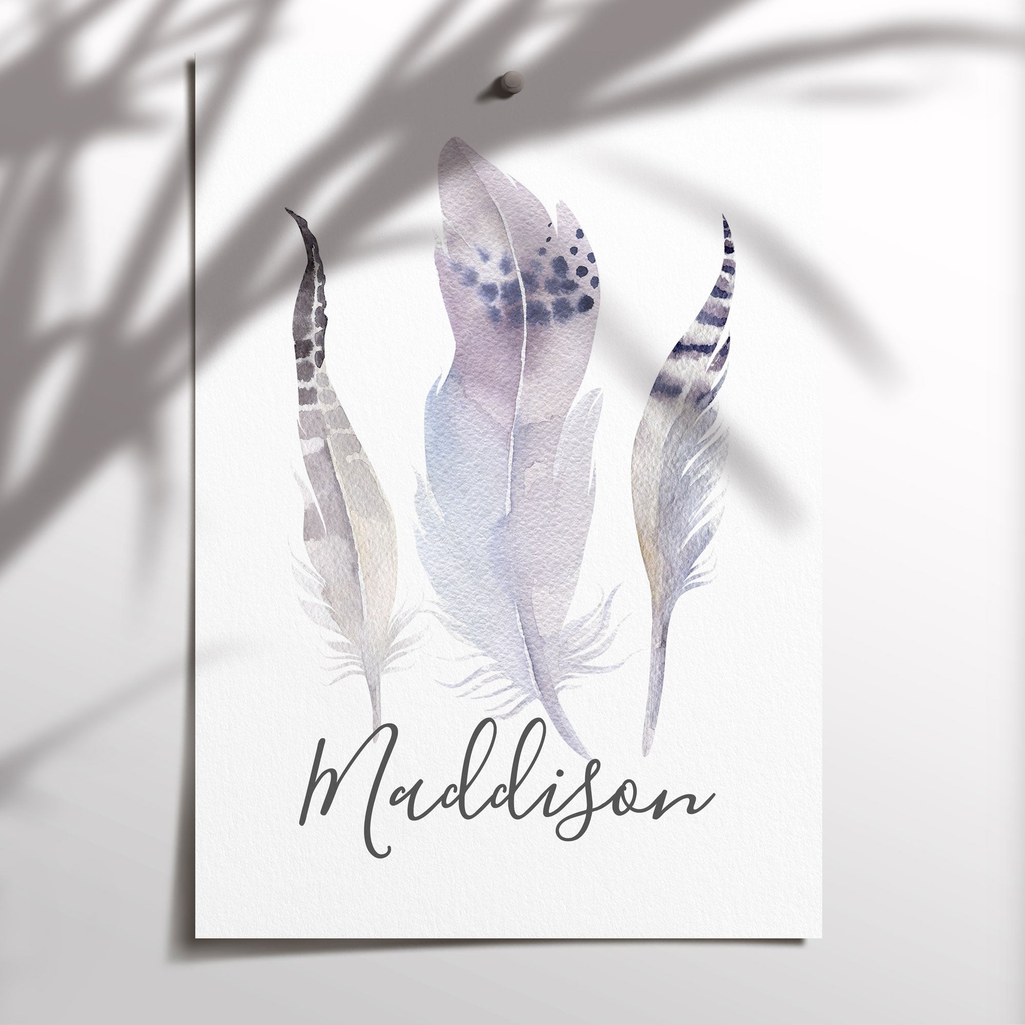 Boho Feather Name Print