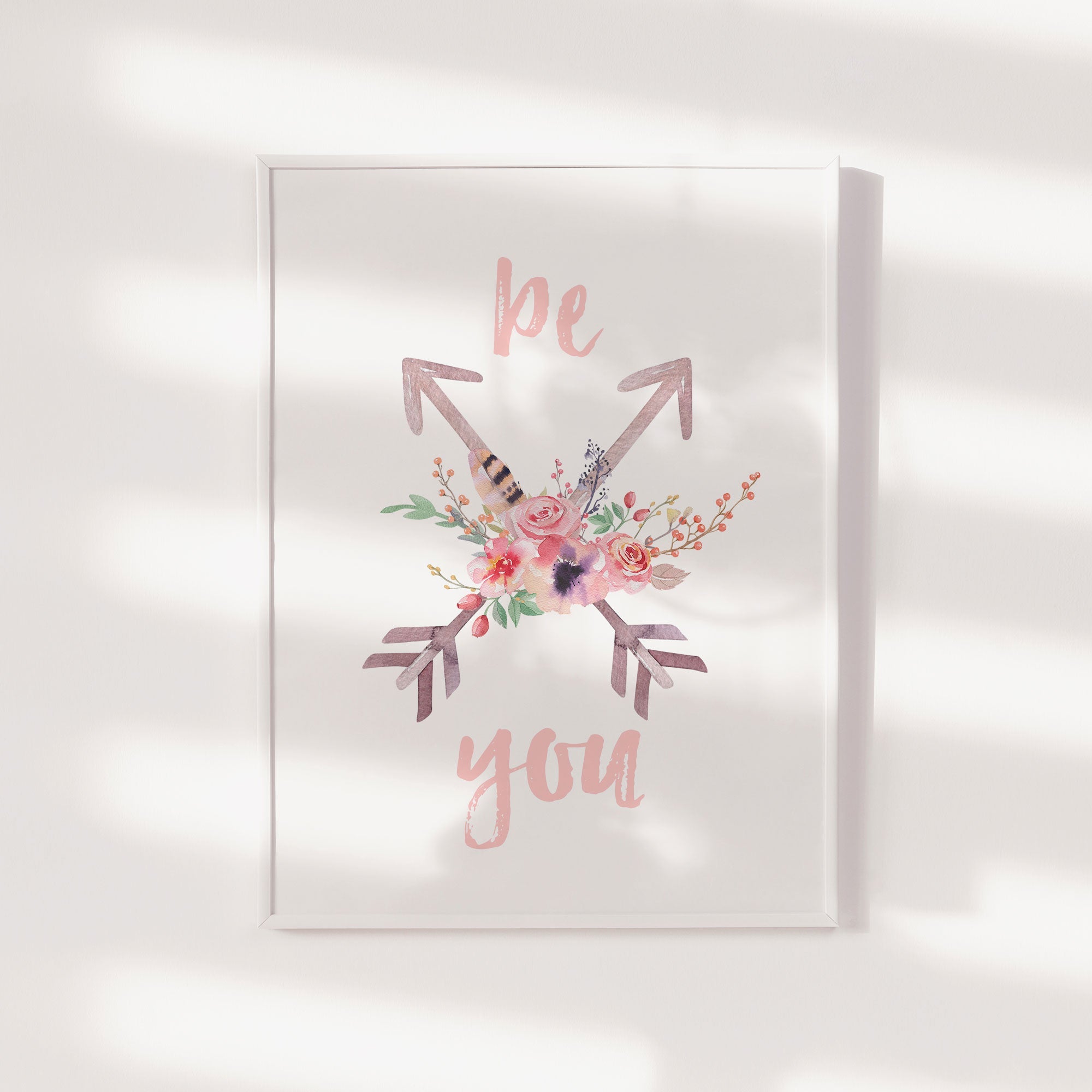 Boho Tribal Be You Floral Arrows Print