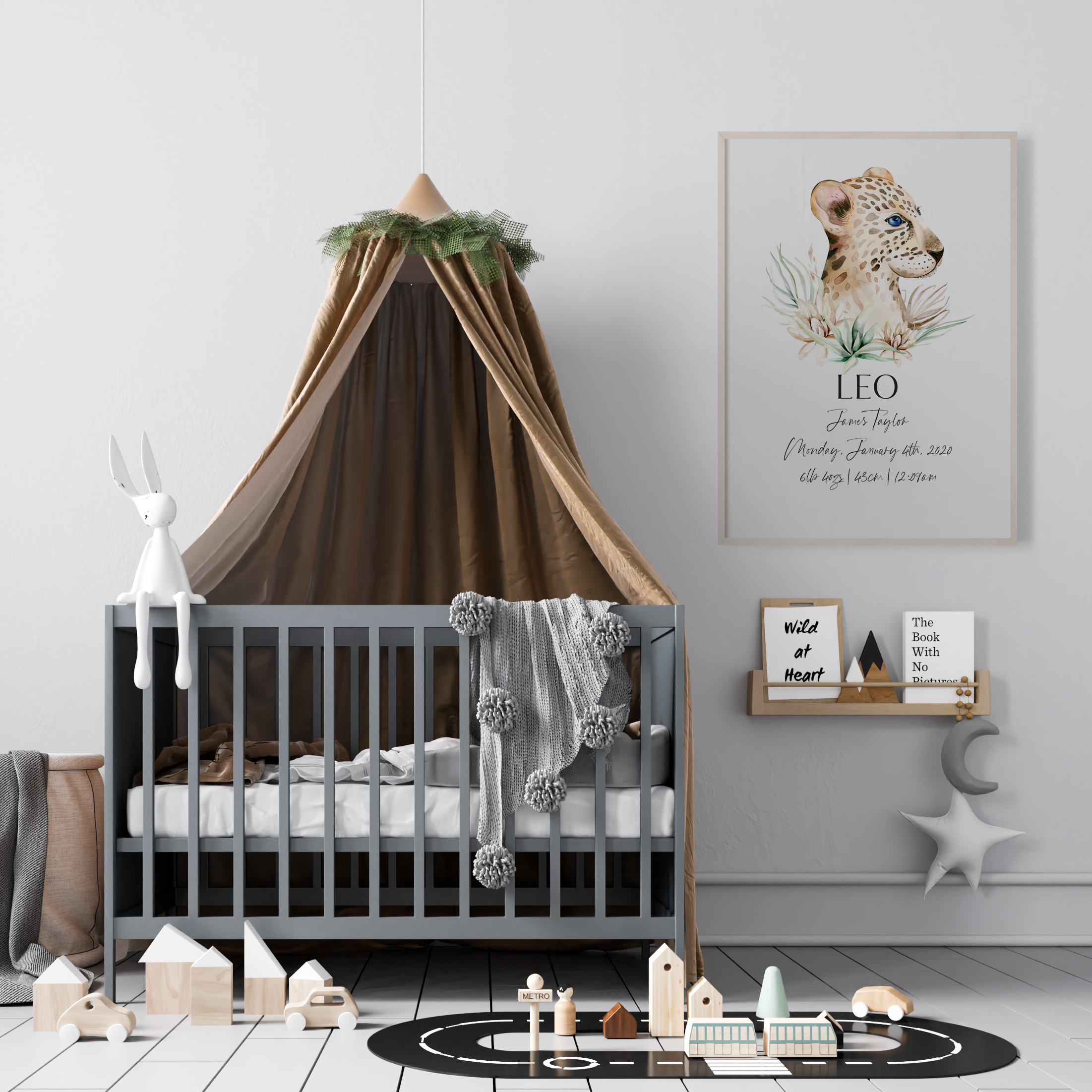 Safari Tiger Birth Print