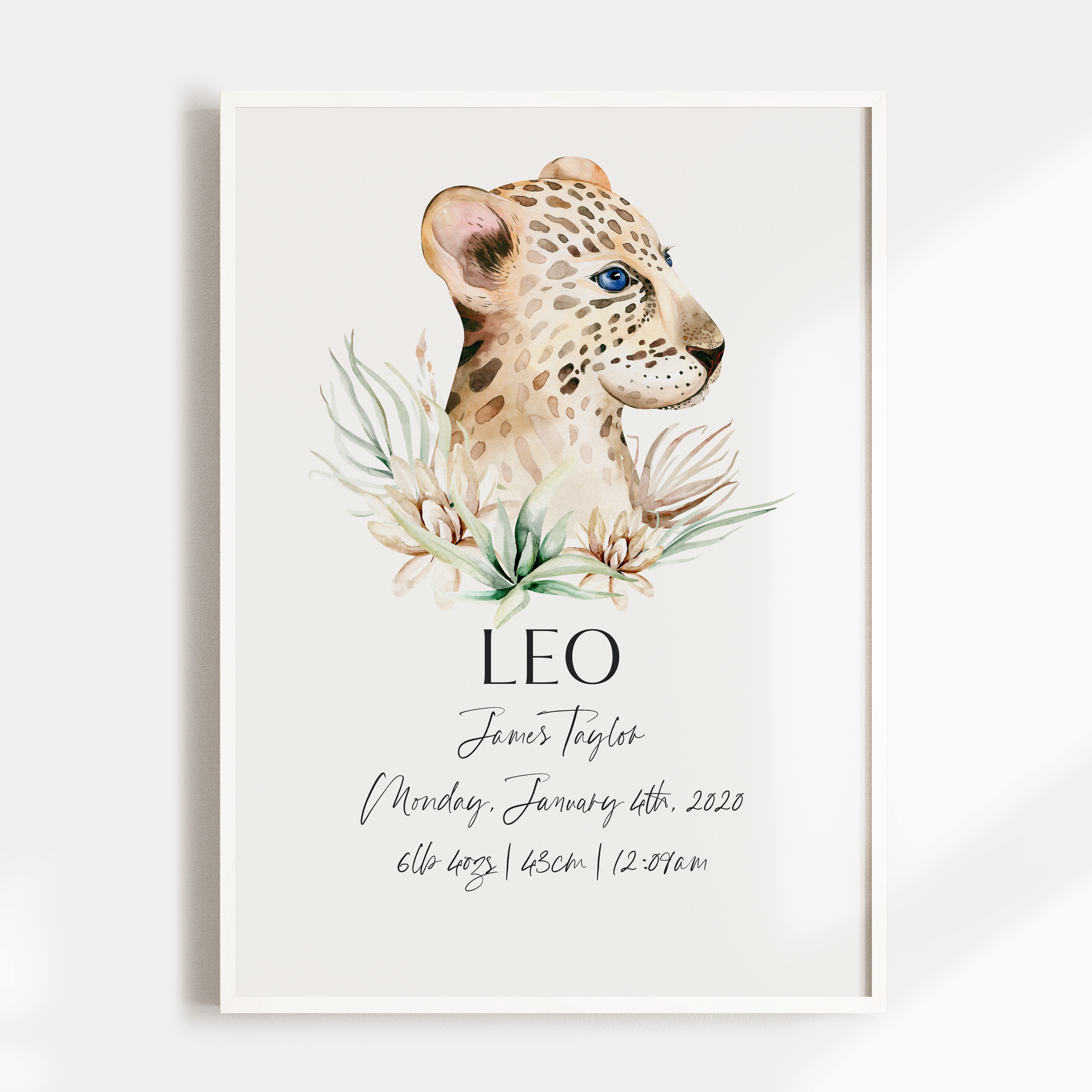 Safari Tiger Birth Print
