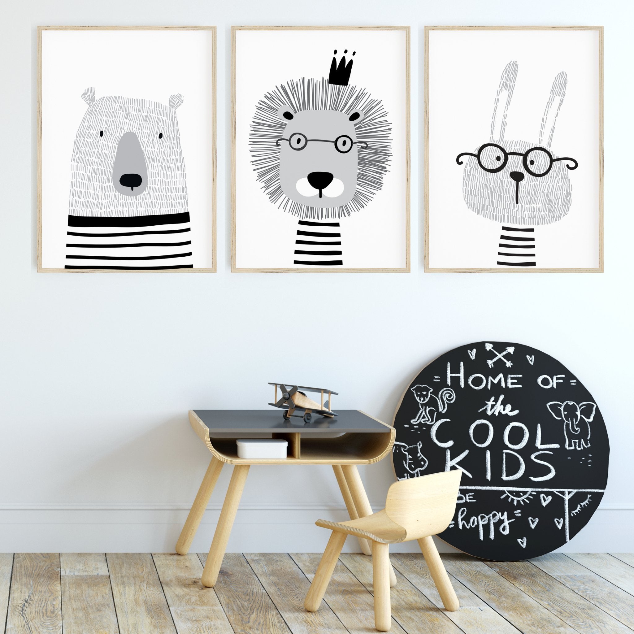 Bunny, Bear & Lion Prints