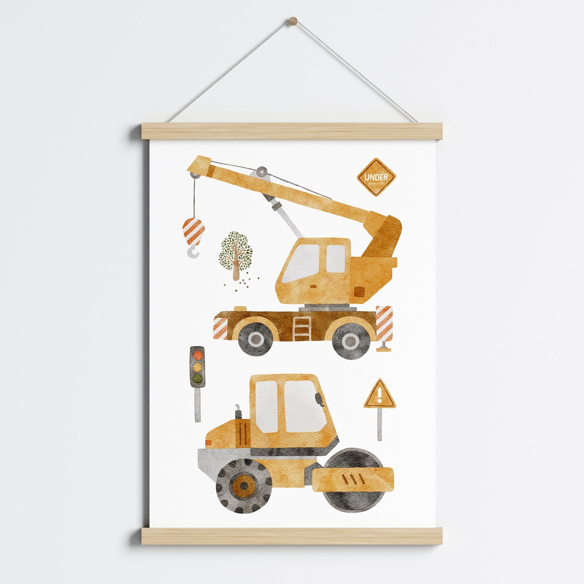 Construction Vehicles Print