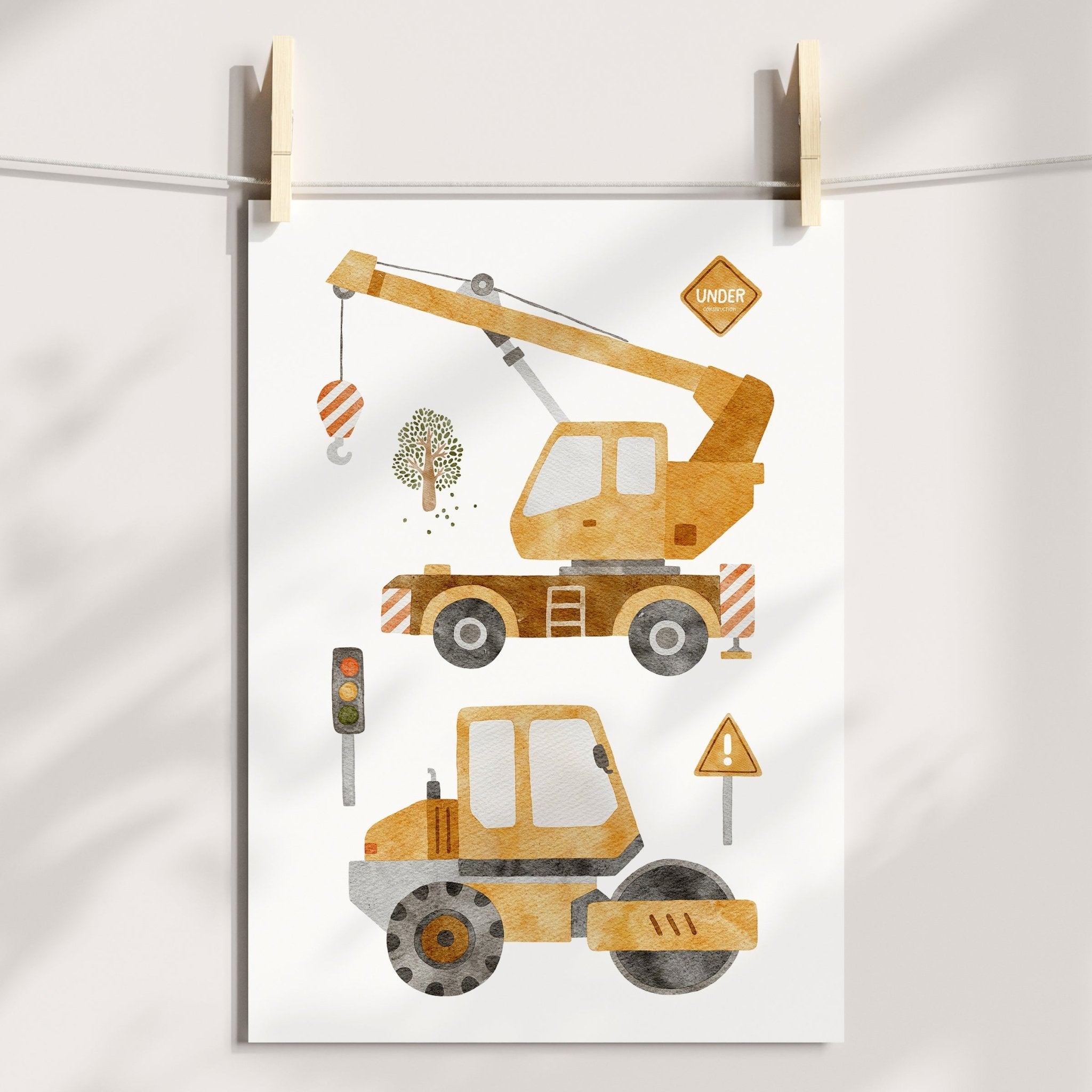 Construction Vehicles Print