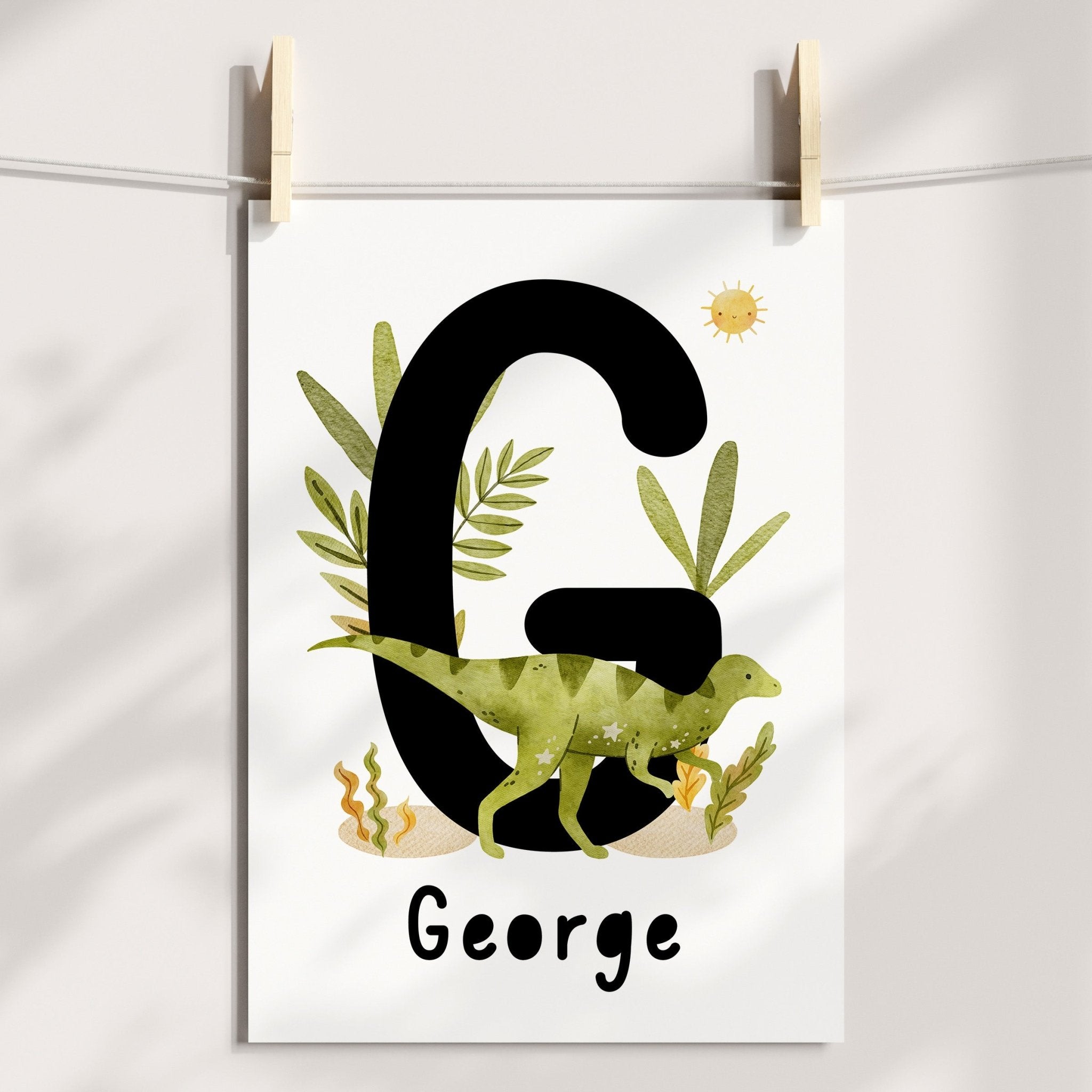 Dinosaur Chart, Alphabet & Name Prints