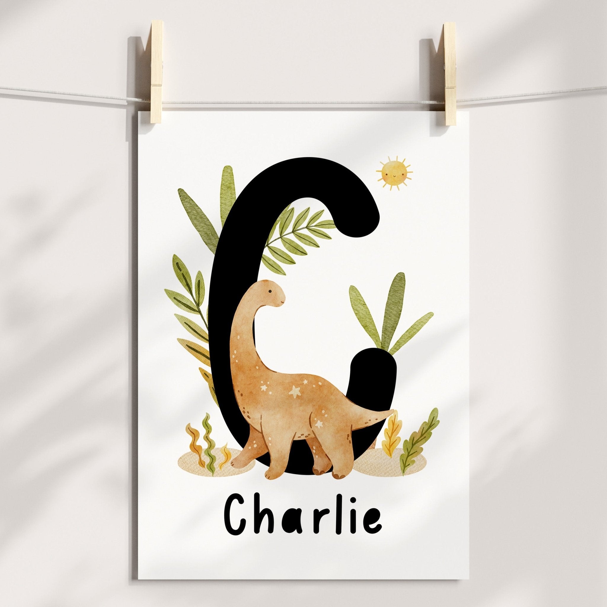 Dinosaur Chart, Alphabet & Name Prints