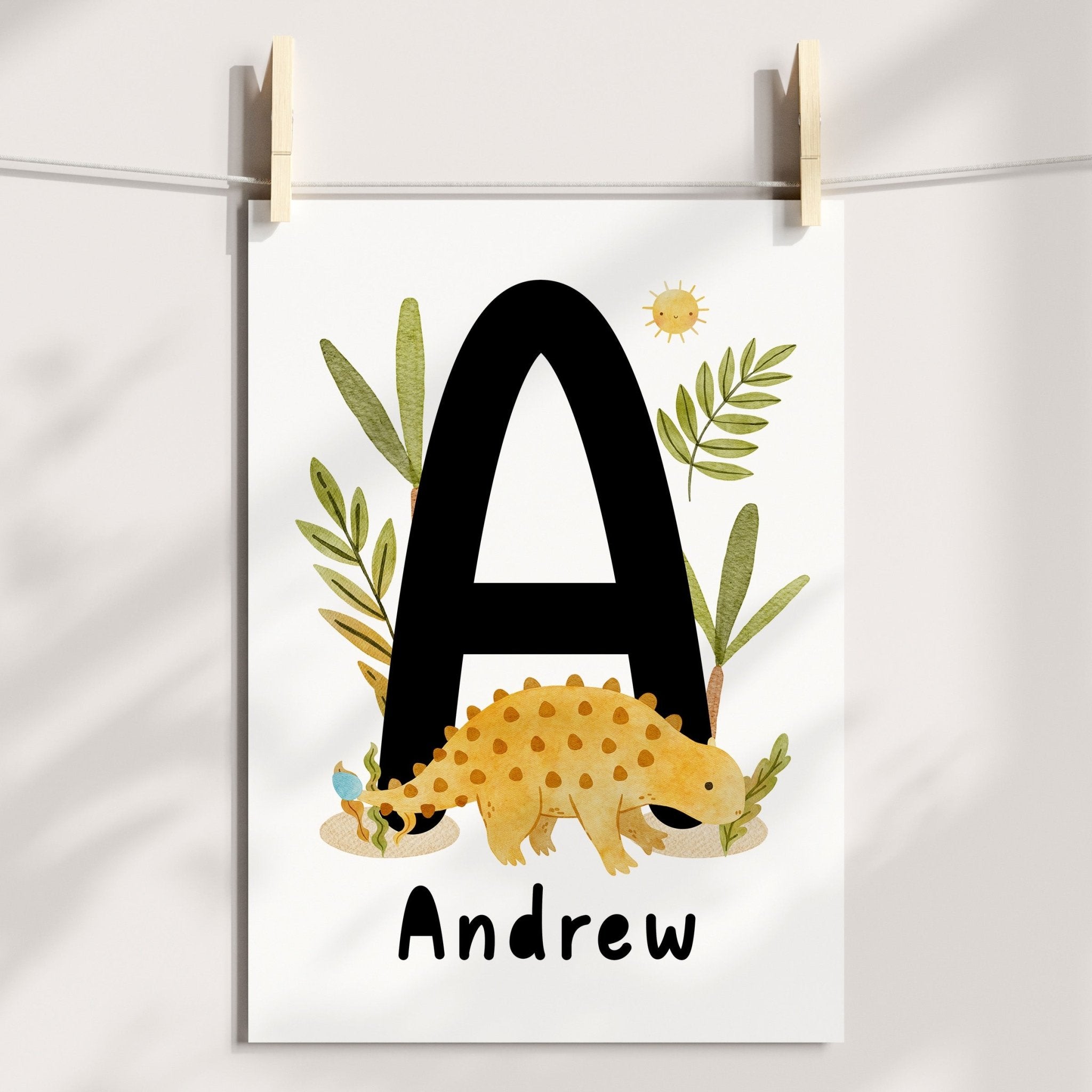 Dinosaur Chart, Alphabet & Name Prints