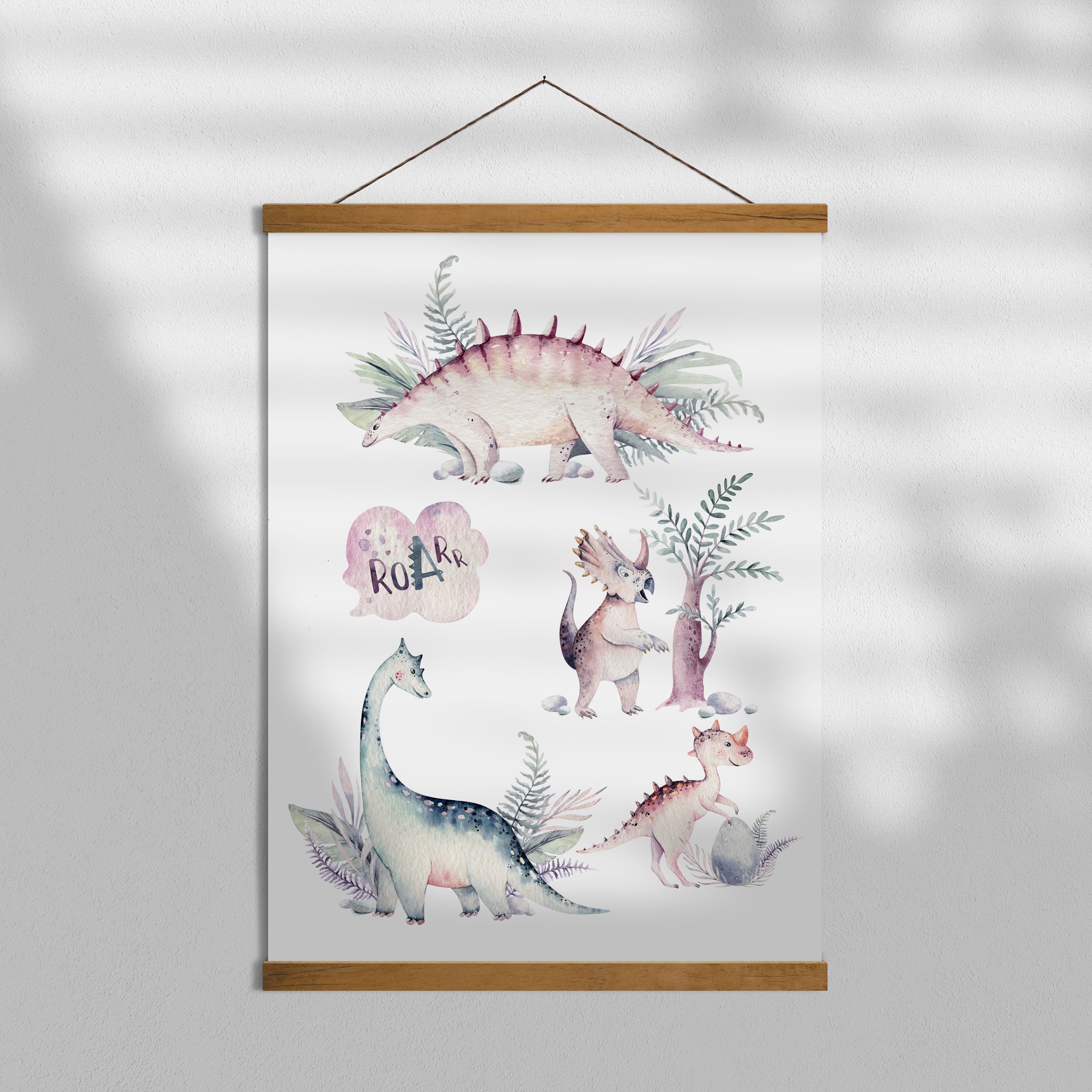 Watercolour Dinosaurs Print