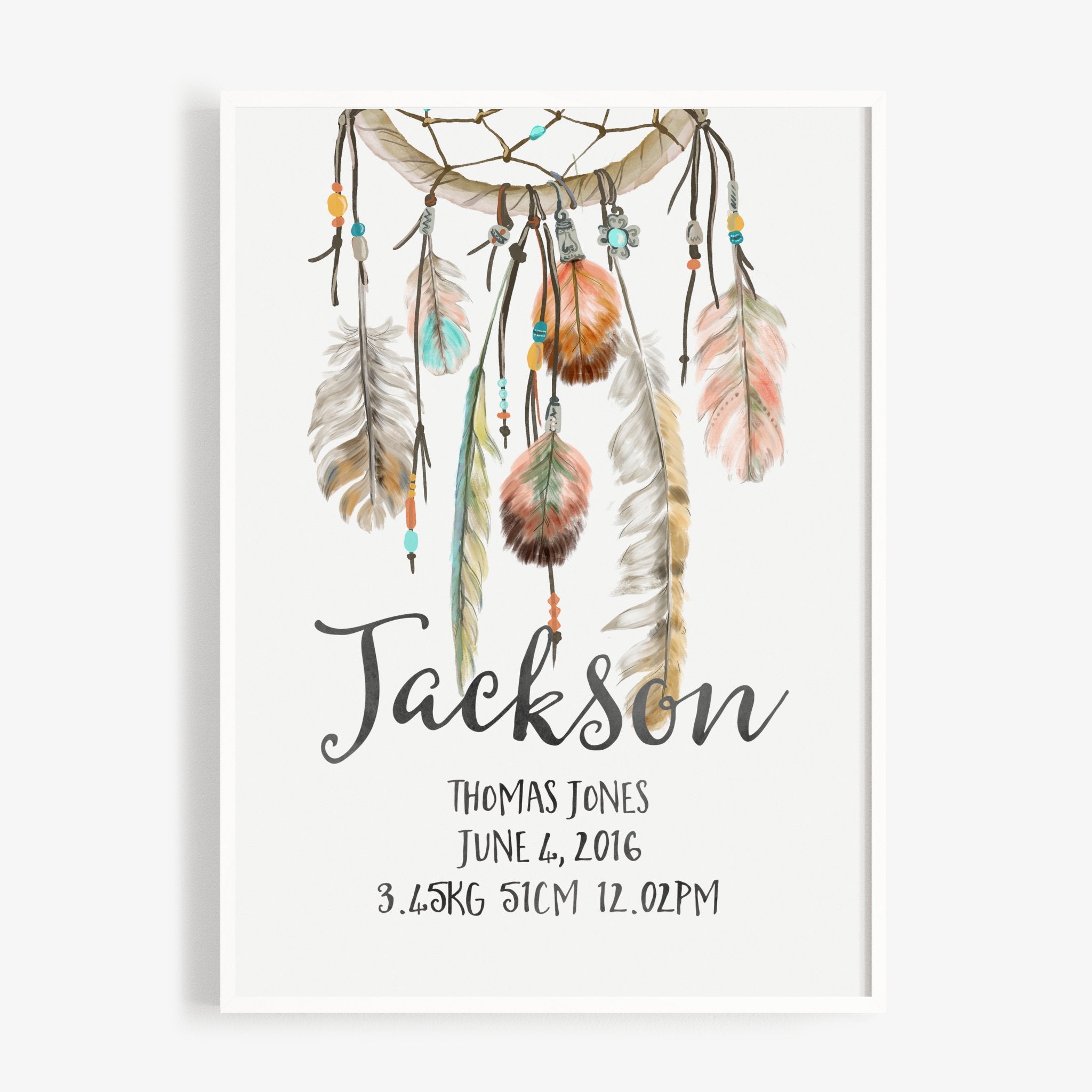 Dreamcatcher Birth Print