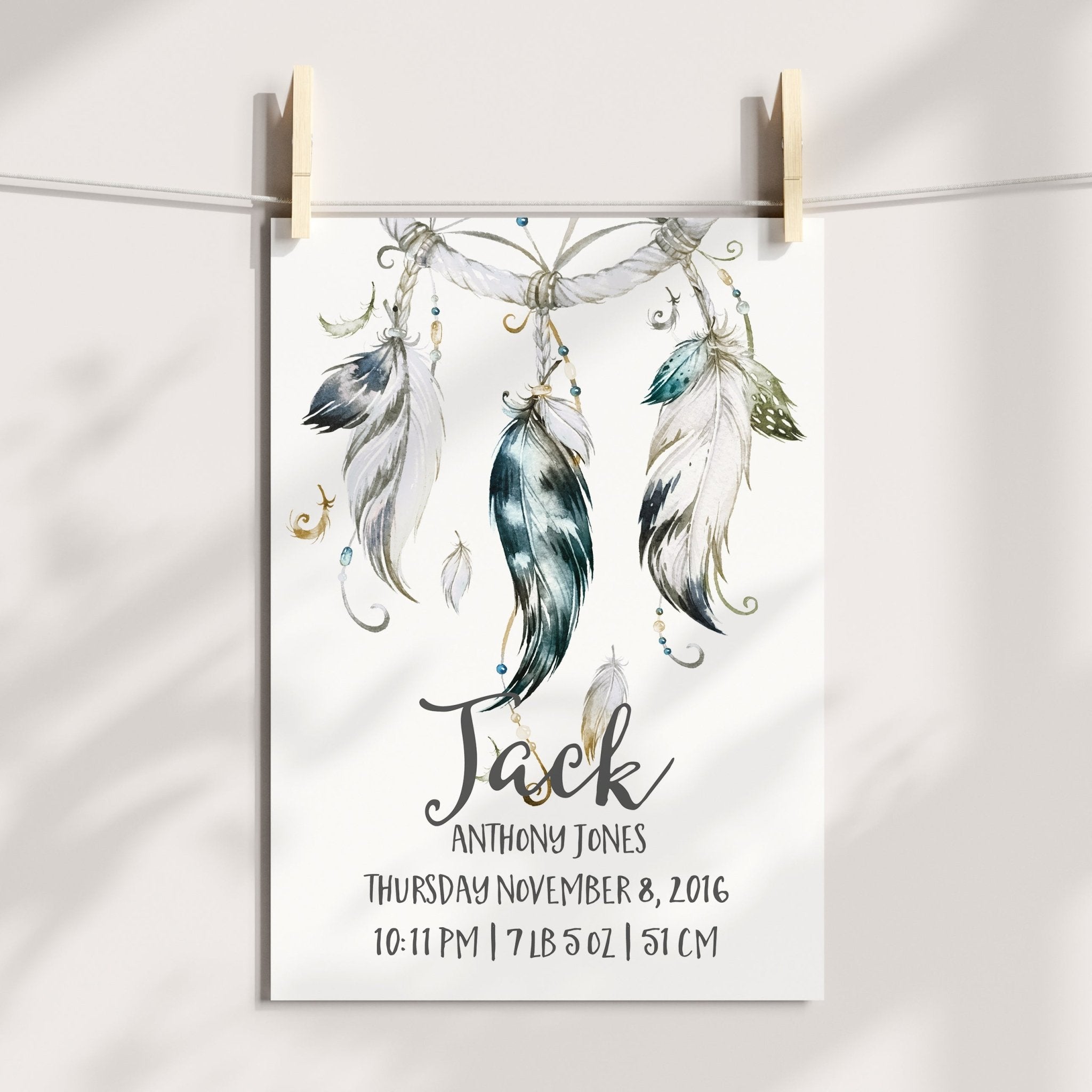 Dreamcatcher Birth Print