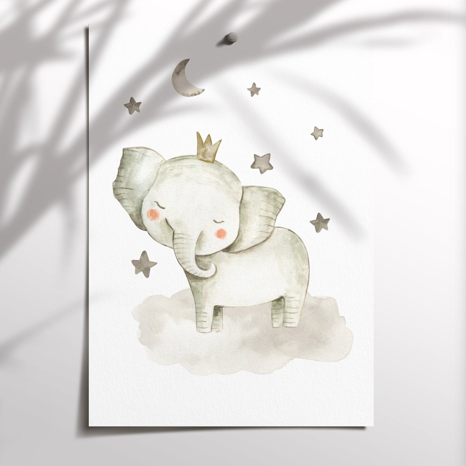 Elephant & Stars Print