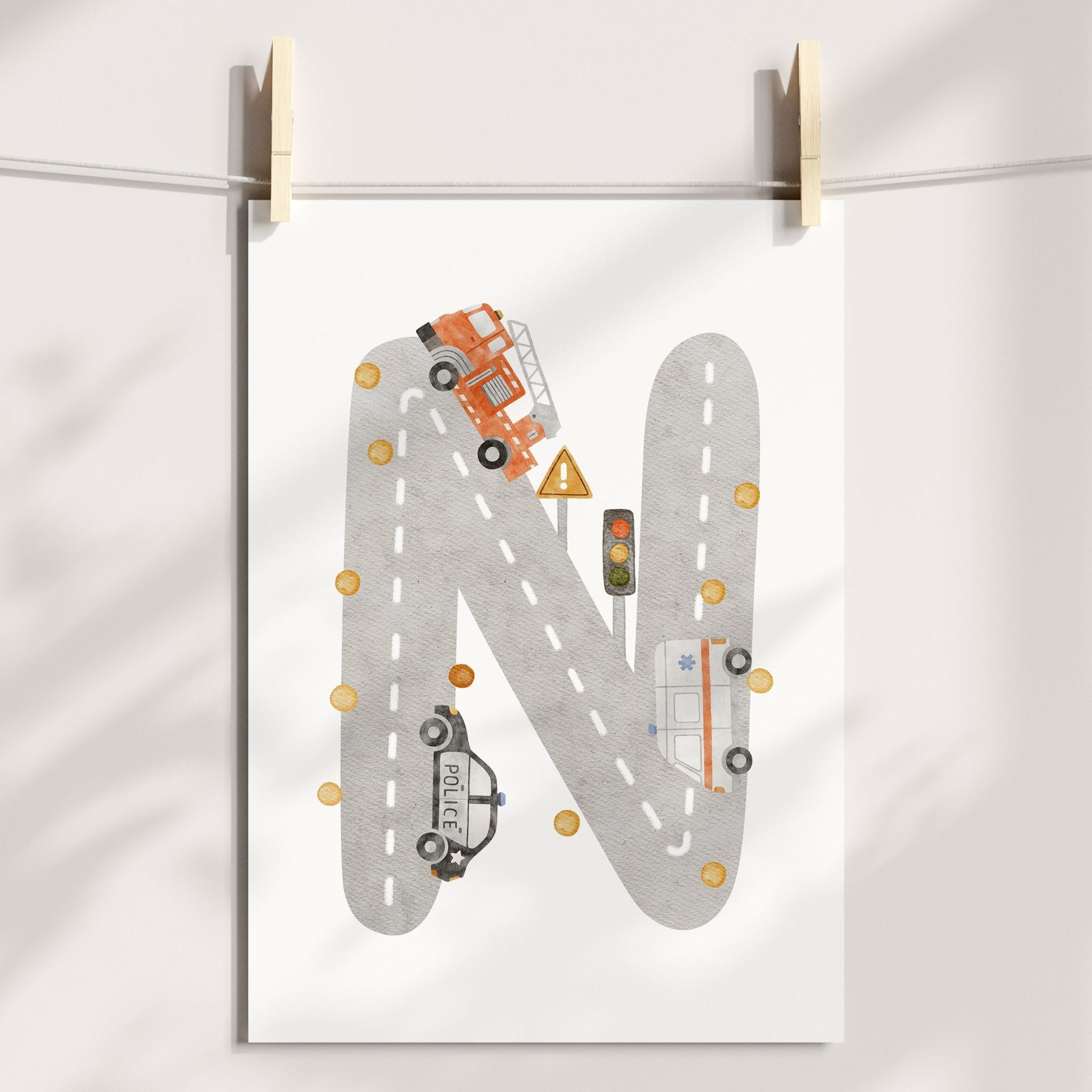 Emergency Vehicle Letter Print