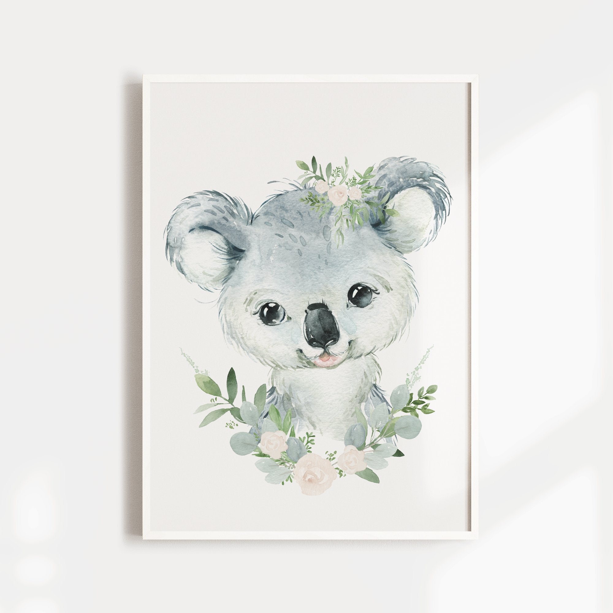 Floral Baby Koala Print