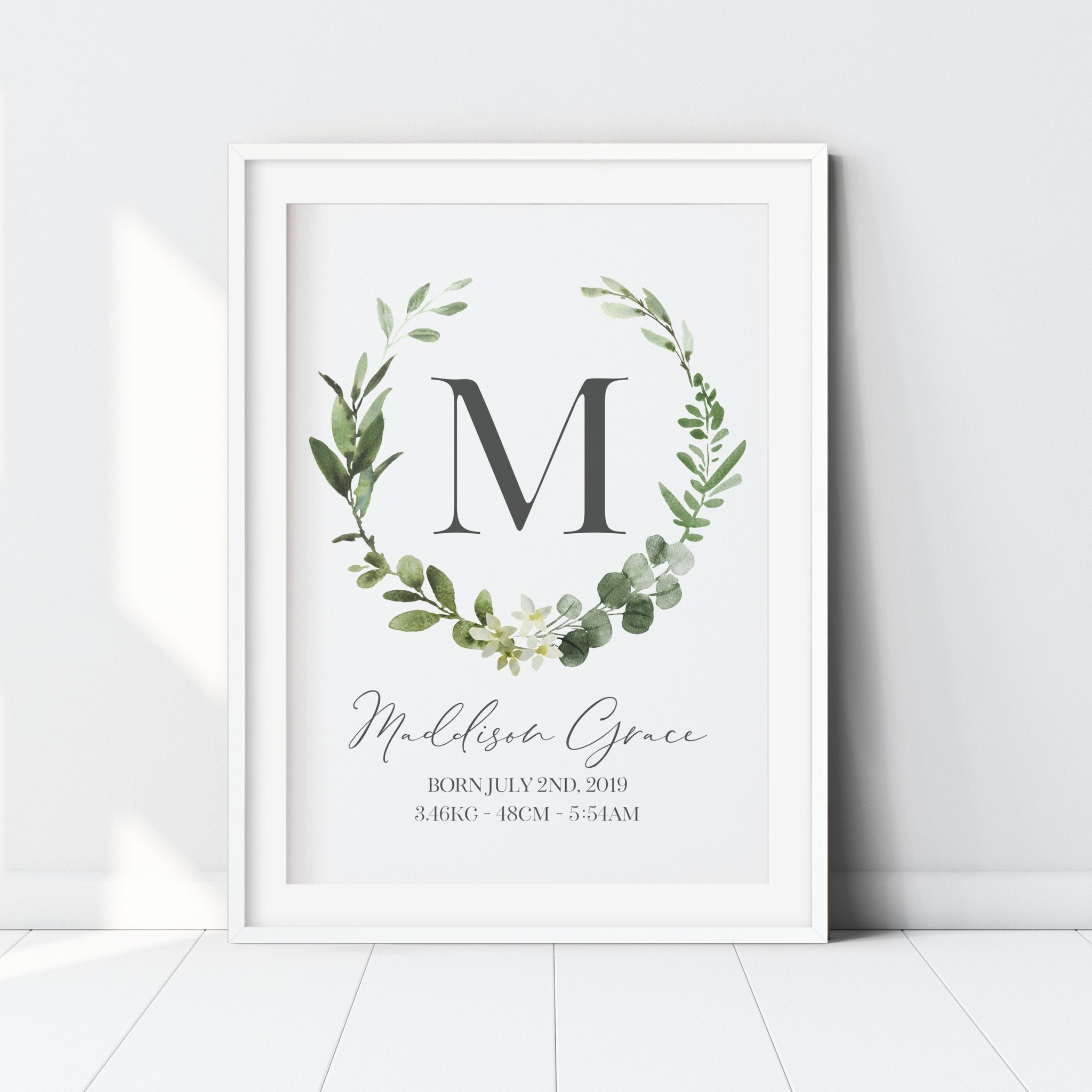 Floral Botanical Birth Print