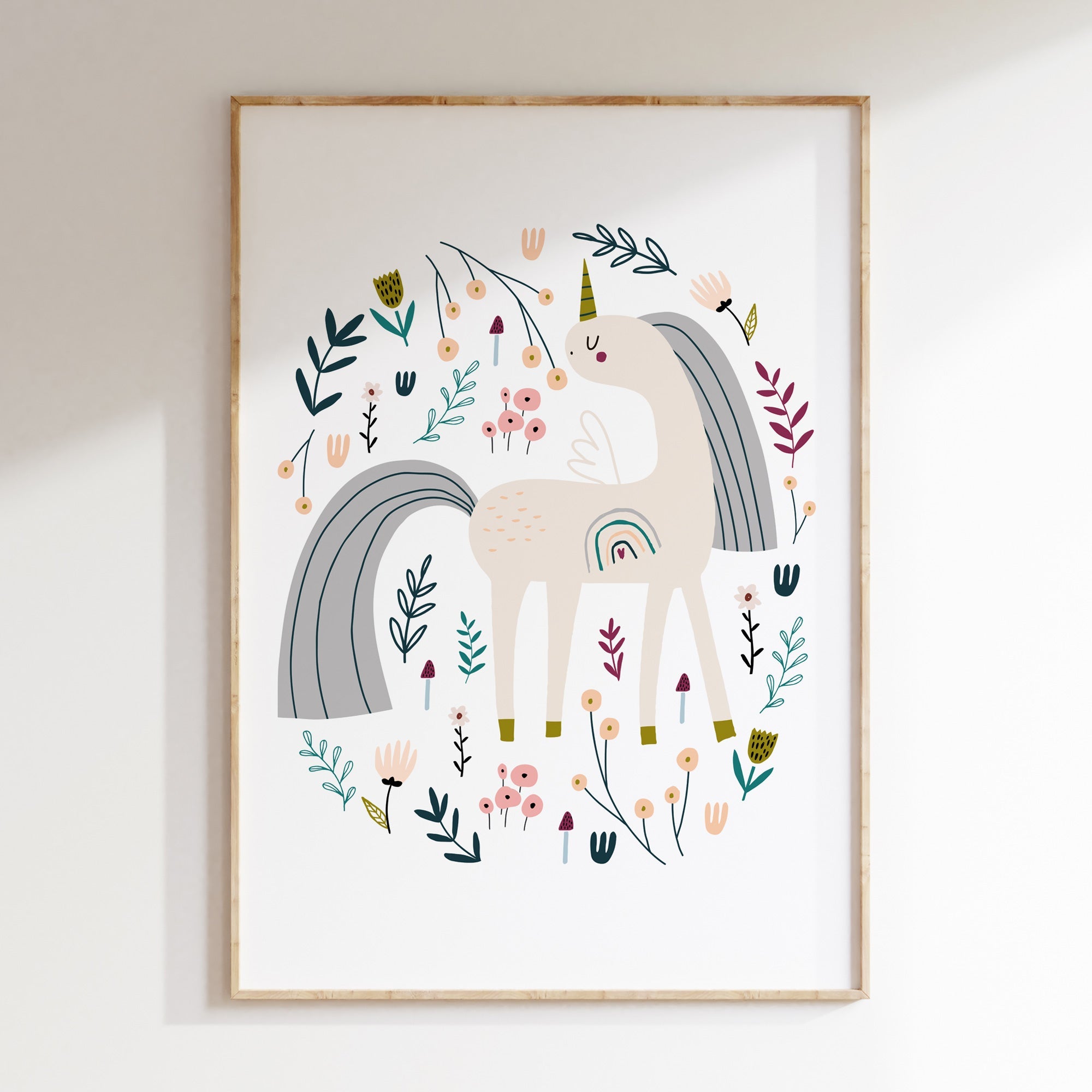 Floral Unicorn Print
