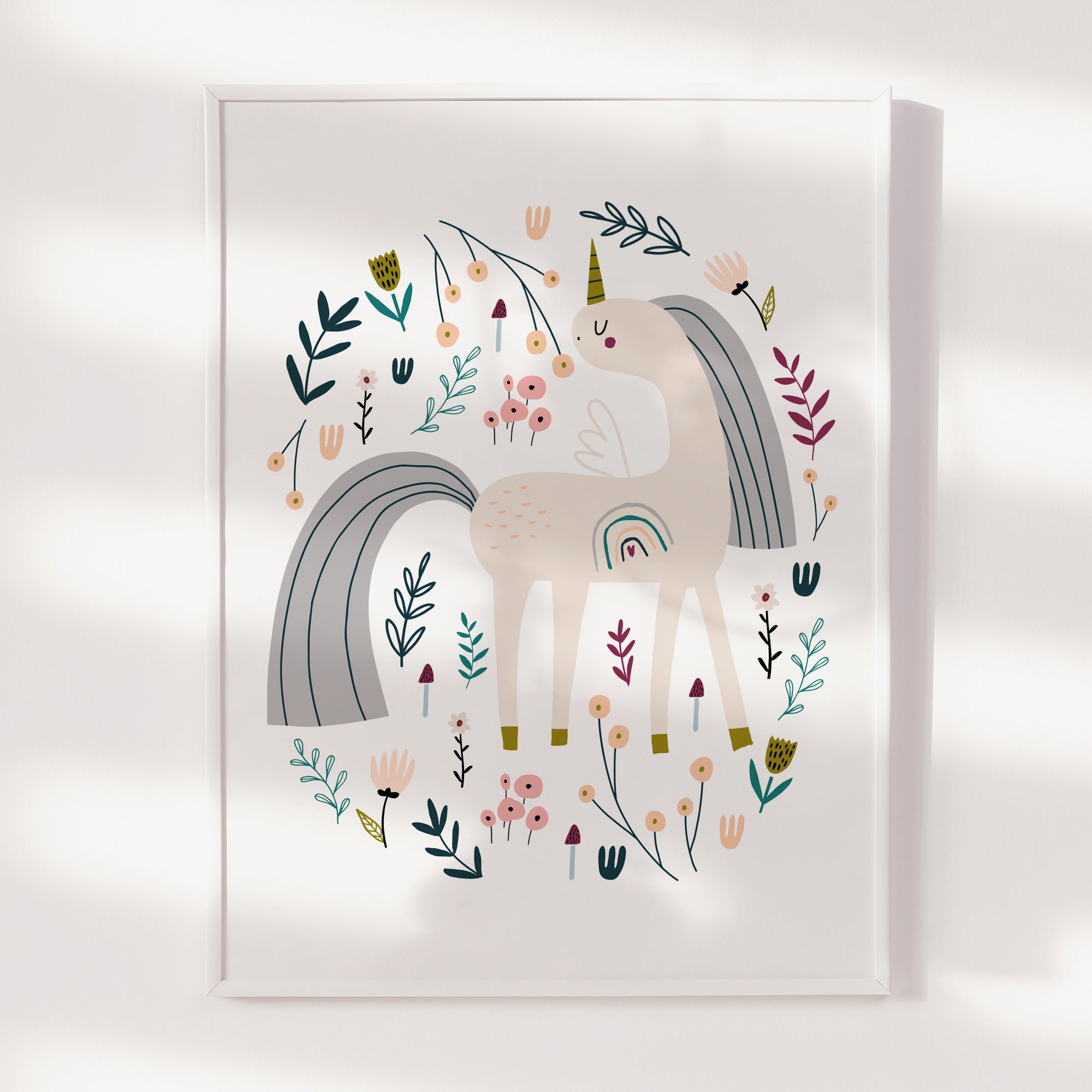 Floral Unicorn Print