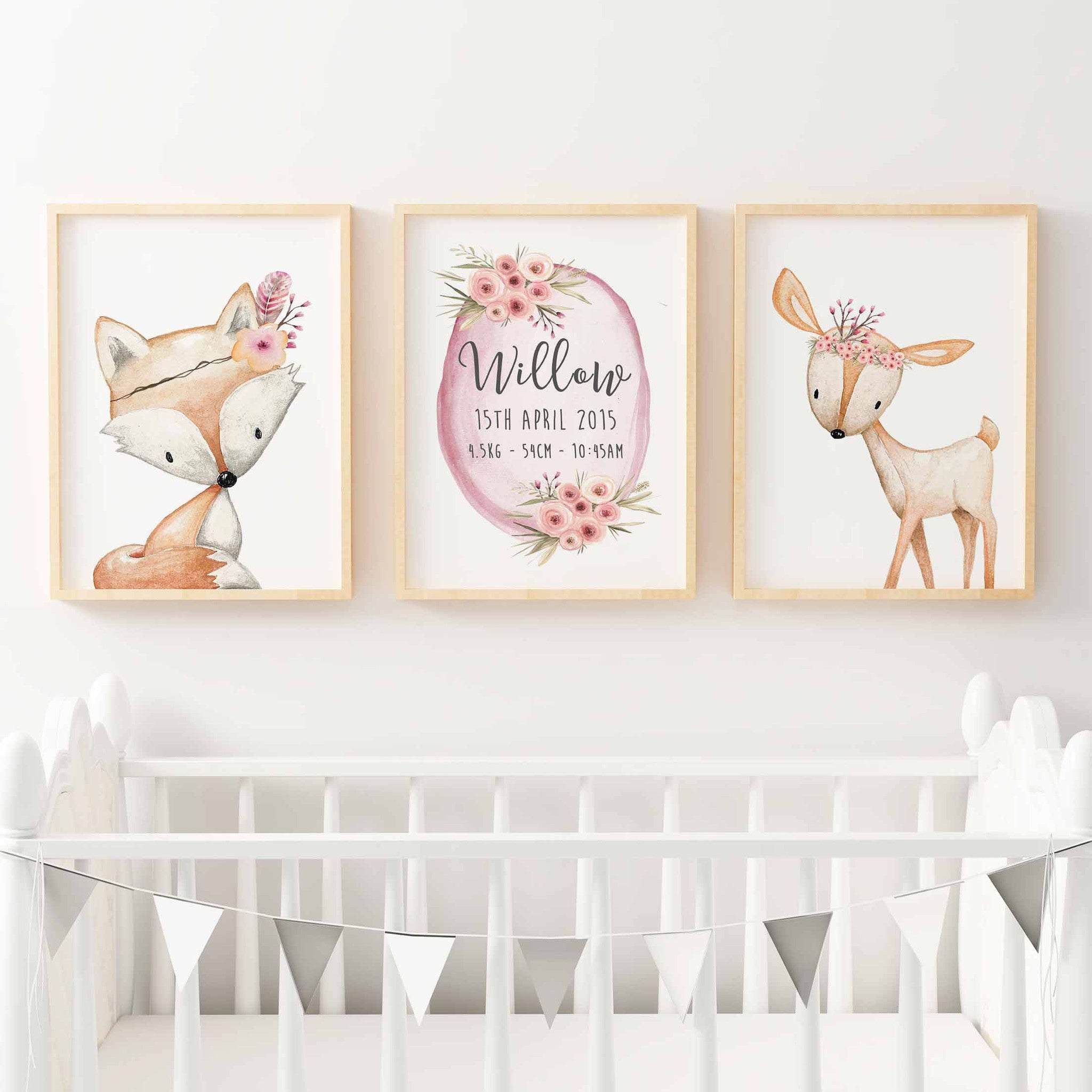 Pink nursery hot sale prints