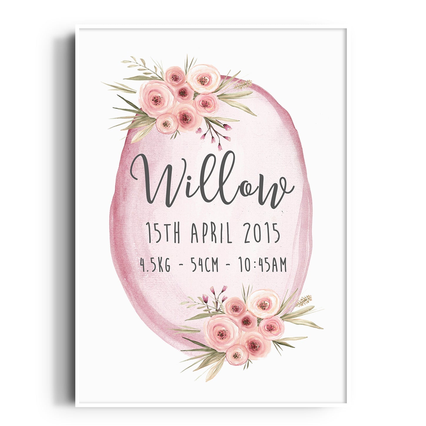 Floral Woodland Birth Print