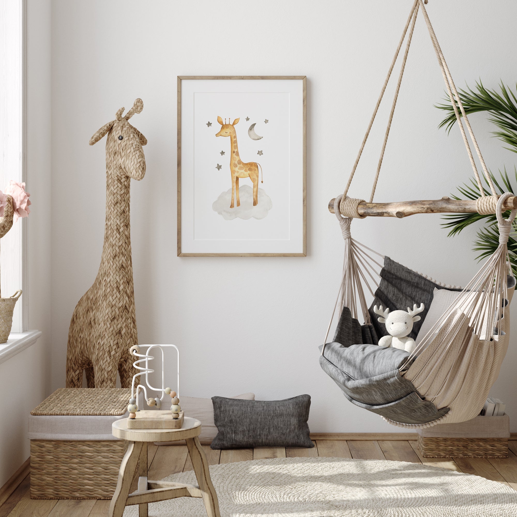 Giraffe & Stars Print