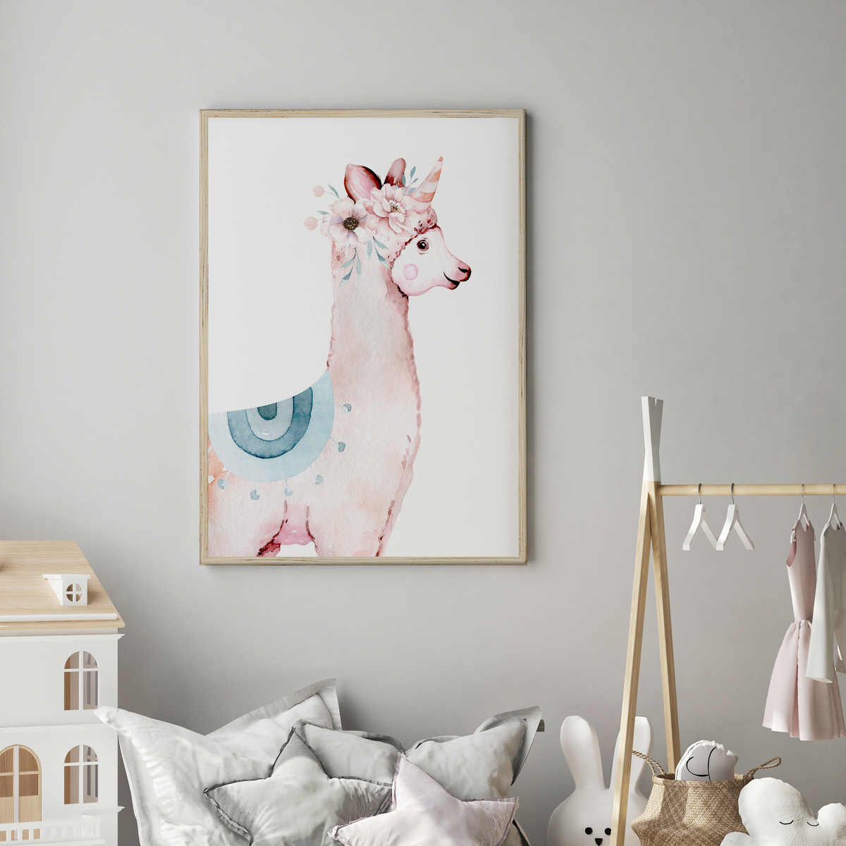 Floral Llama Print