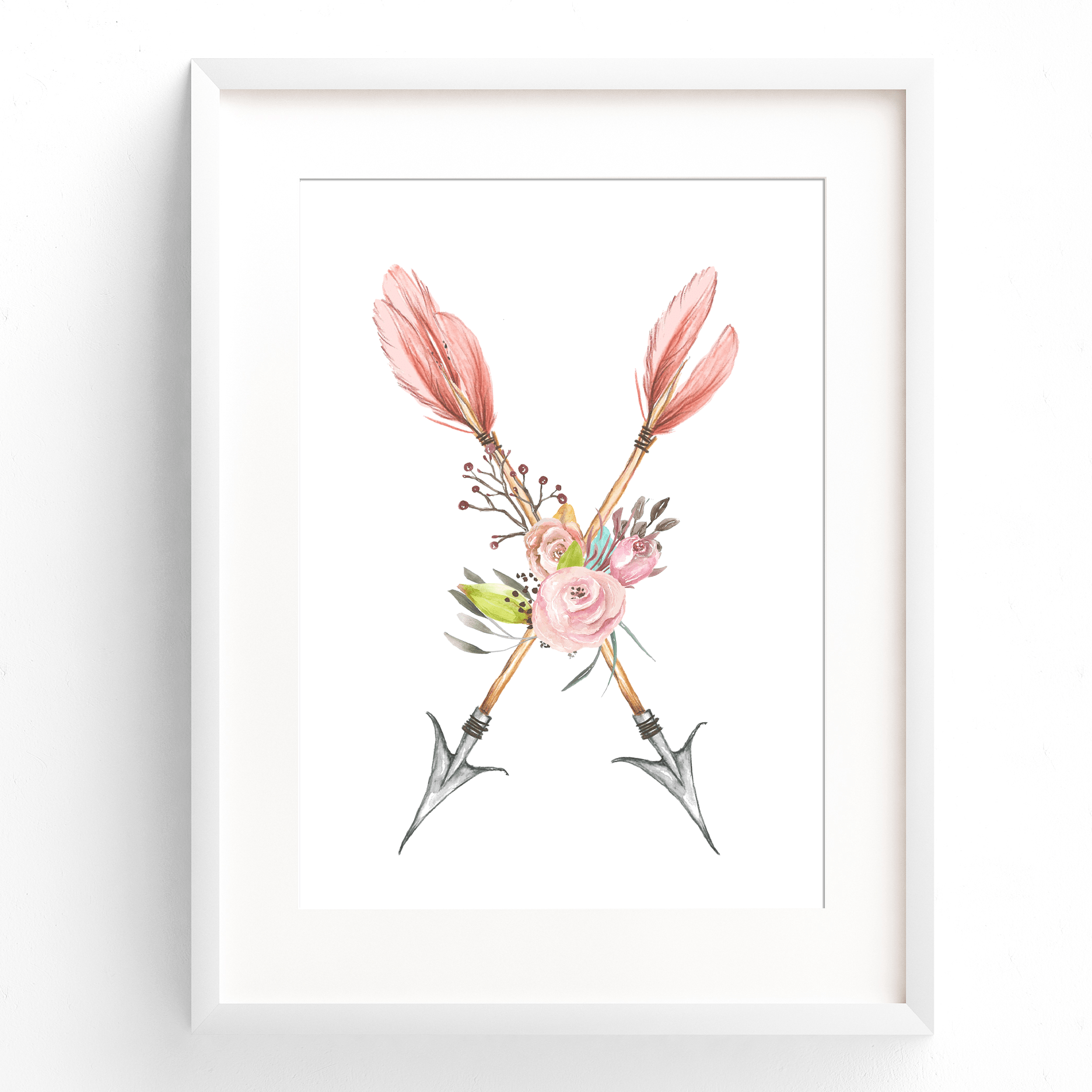 Pink Boho Tribal Arrows Print