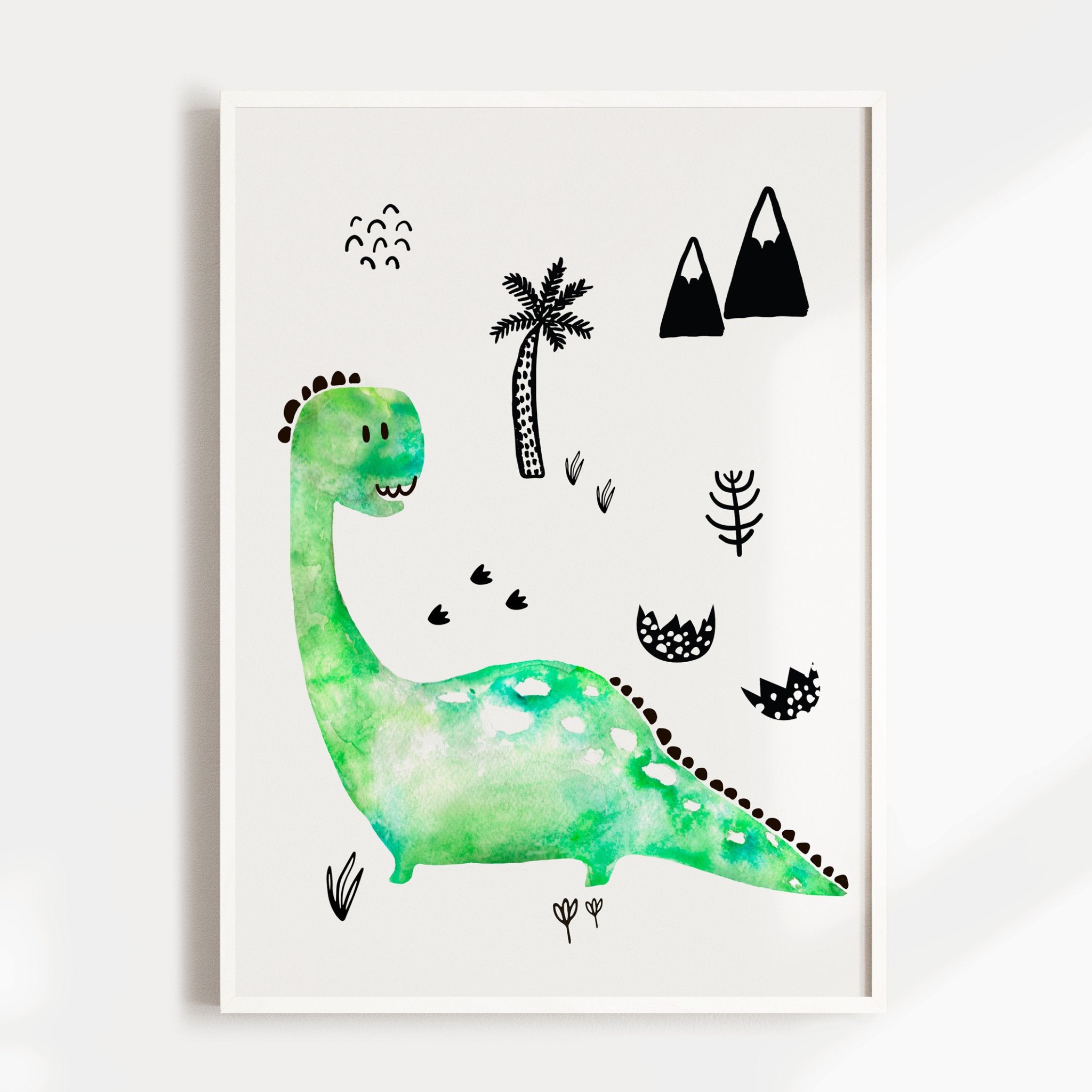 Green Dinosaur Print