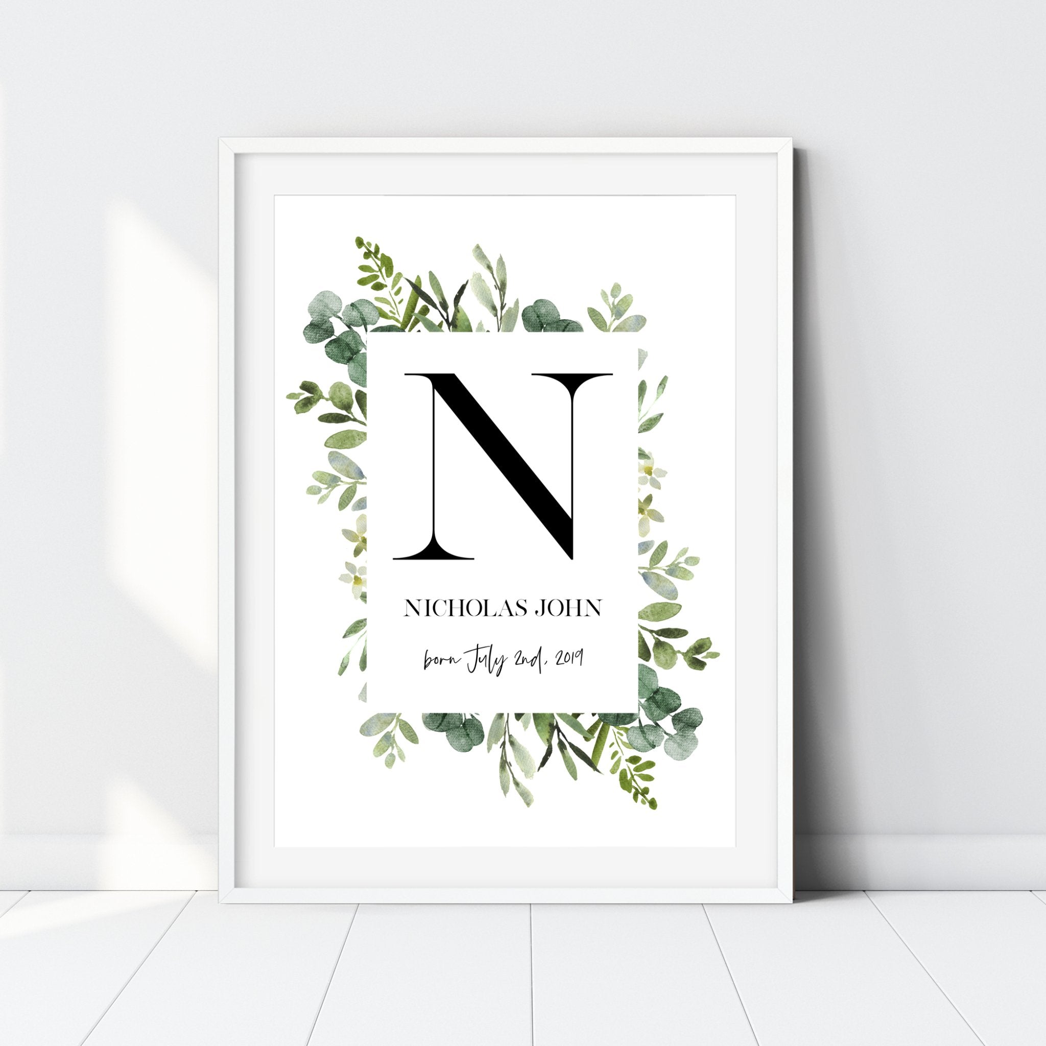 Greenery Birth Print