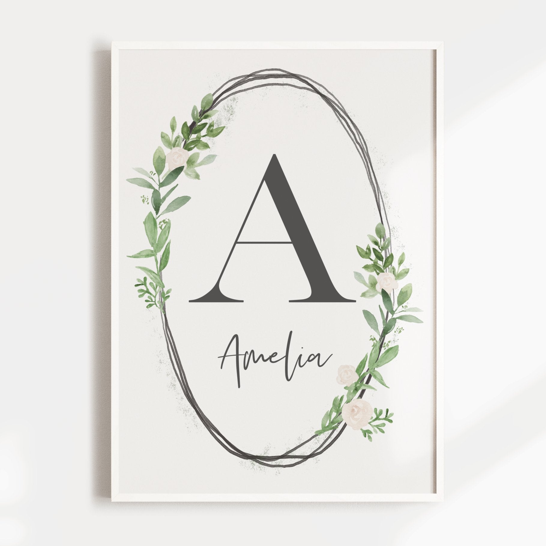 Greenery Name & Letter Print