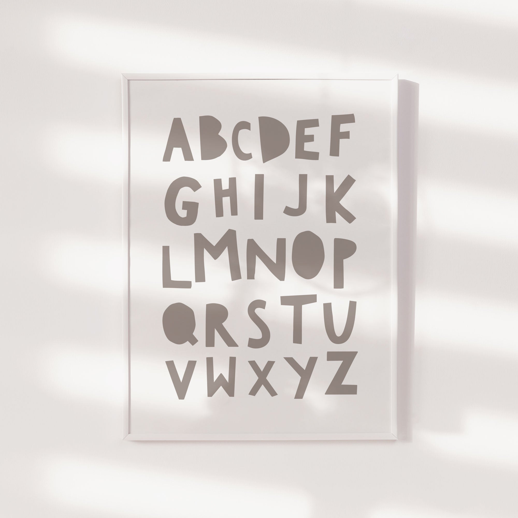 Grey Alphabet Print