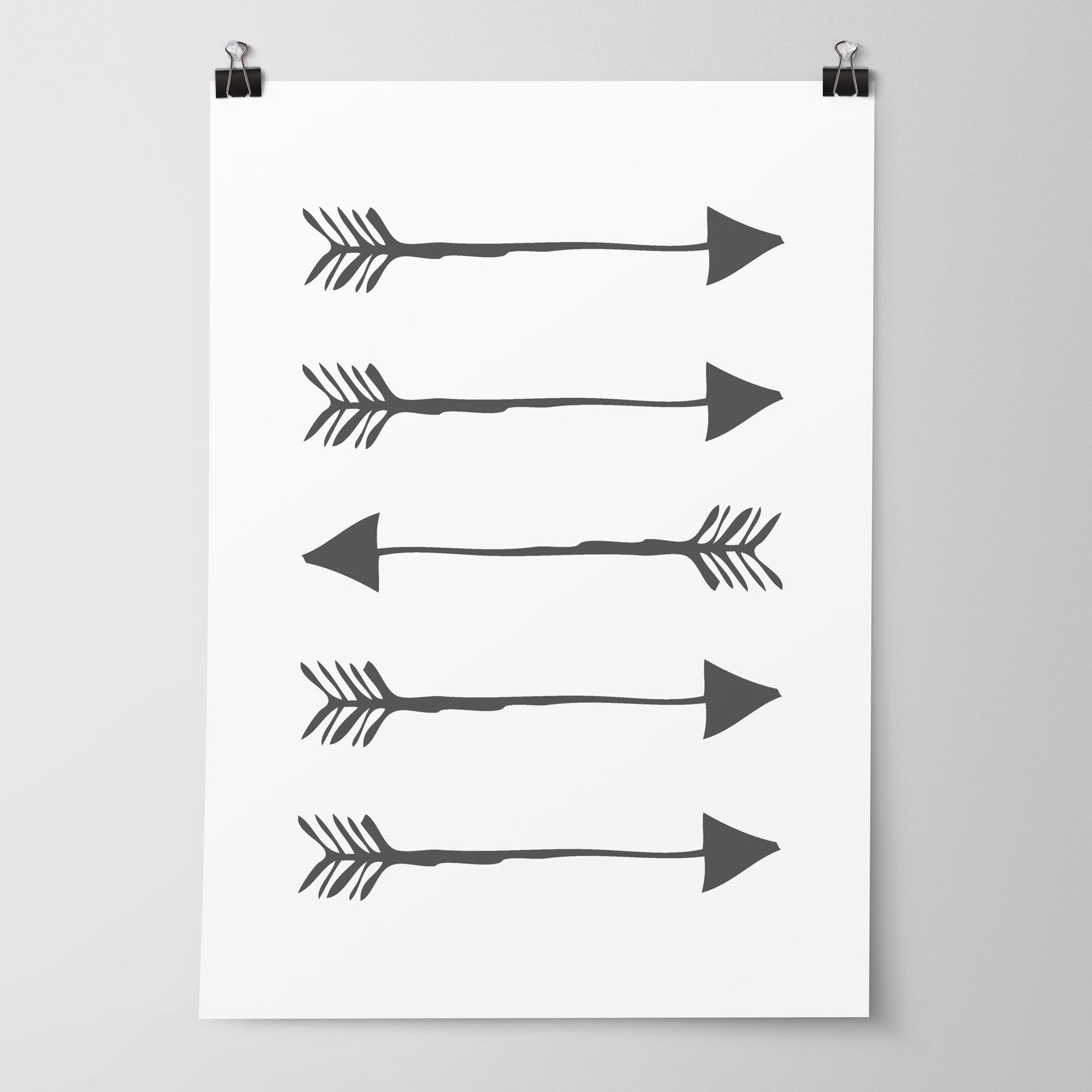 Grey Tribal Arrow Print