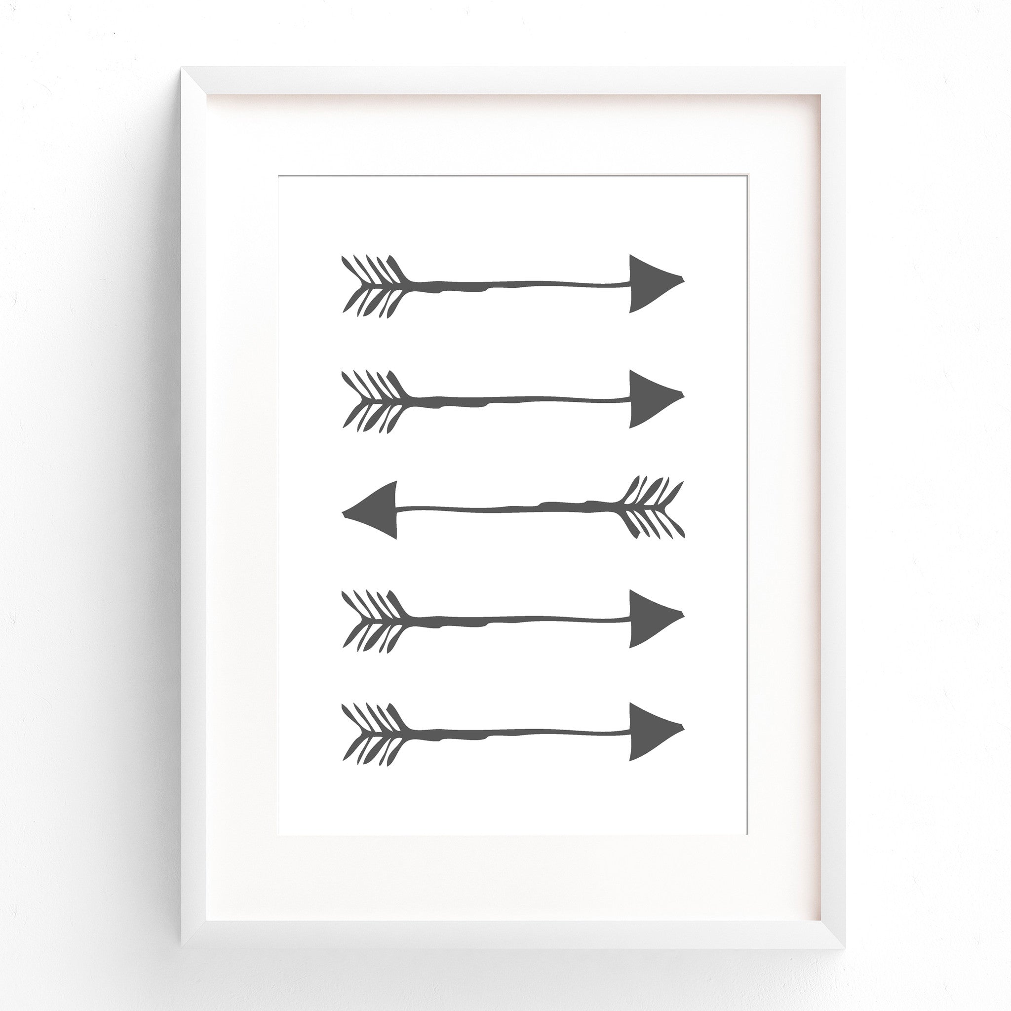 Grey Tribal Arrow Print