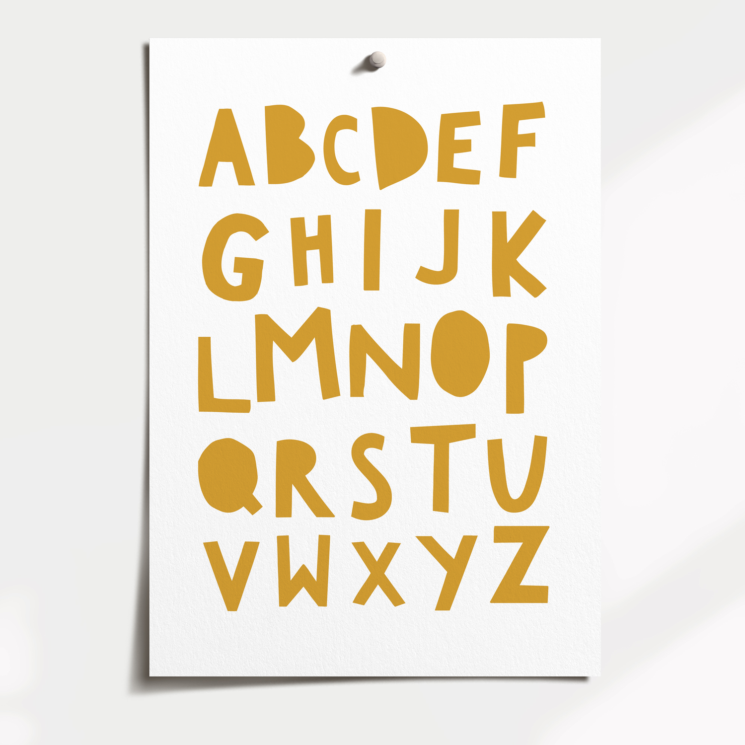 Orange Alphabet & Dinosaur Prints