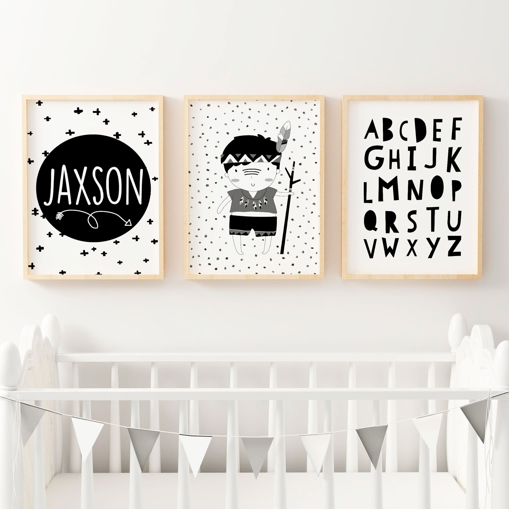Tribal Alphabet, Boy & Arrow Name Prints