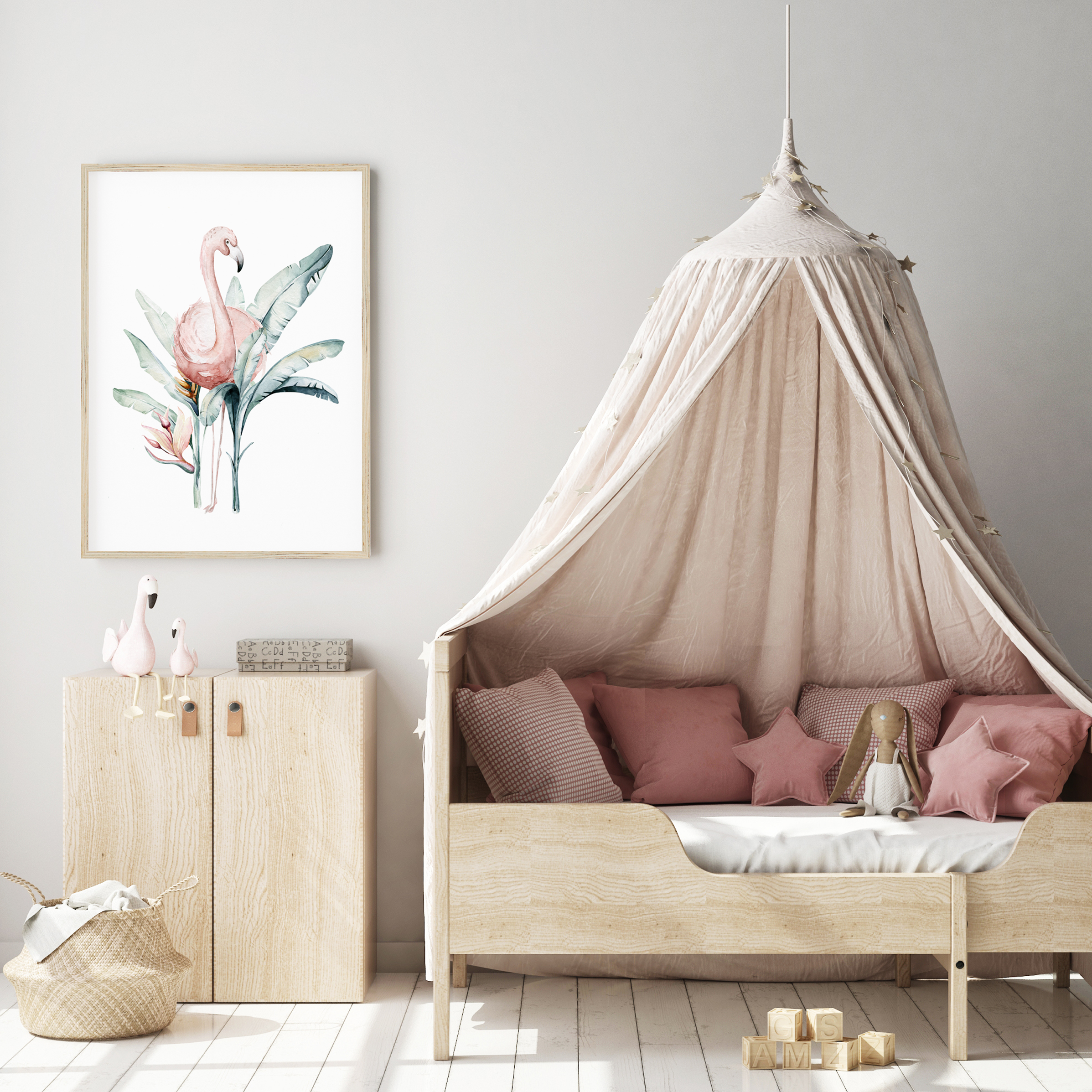 Watercolour Flamingo Print
