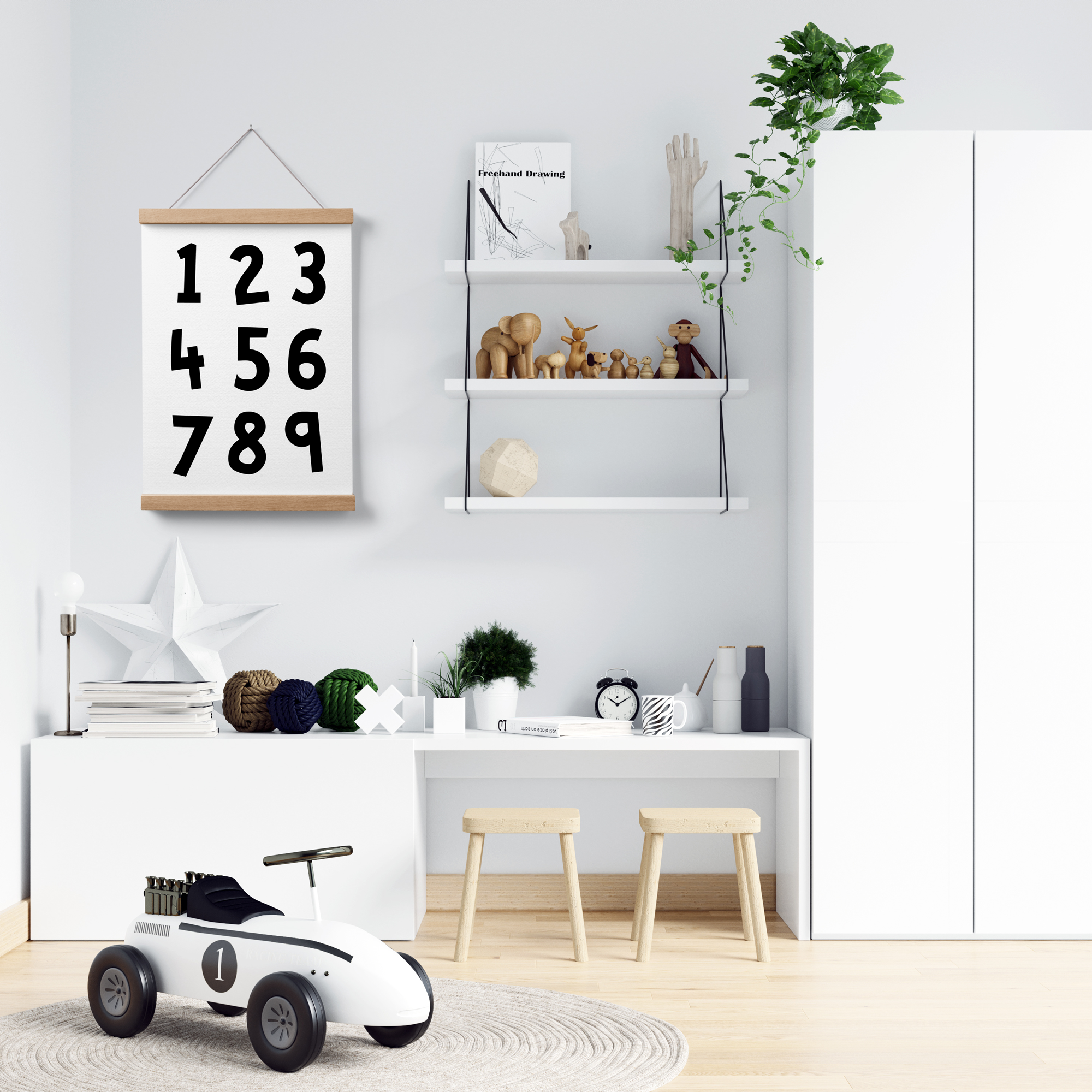 Numbers Print Black