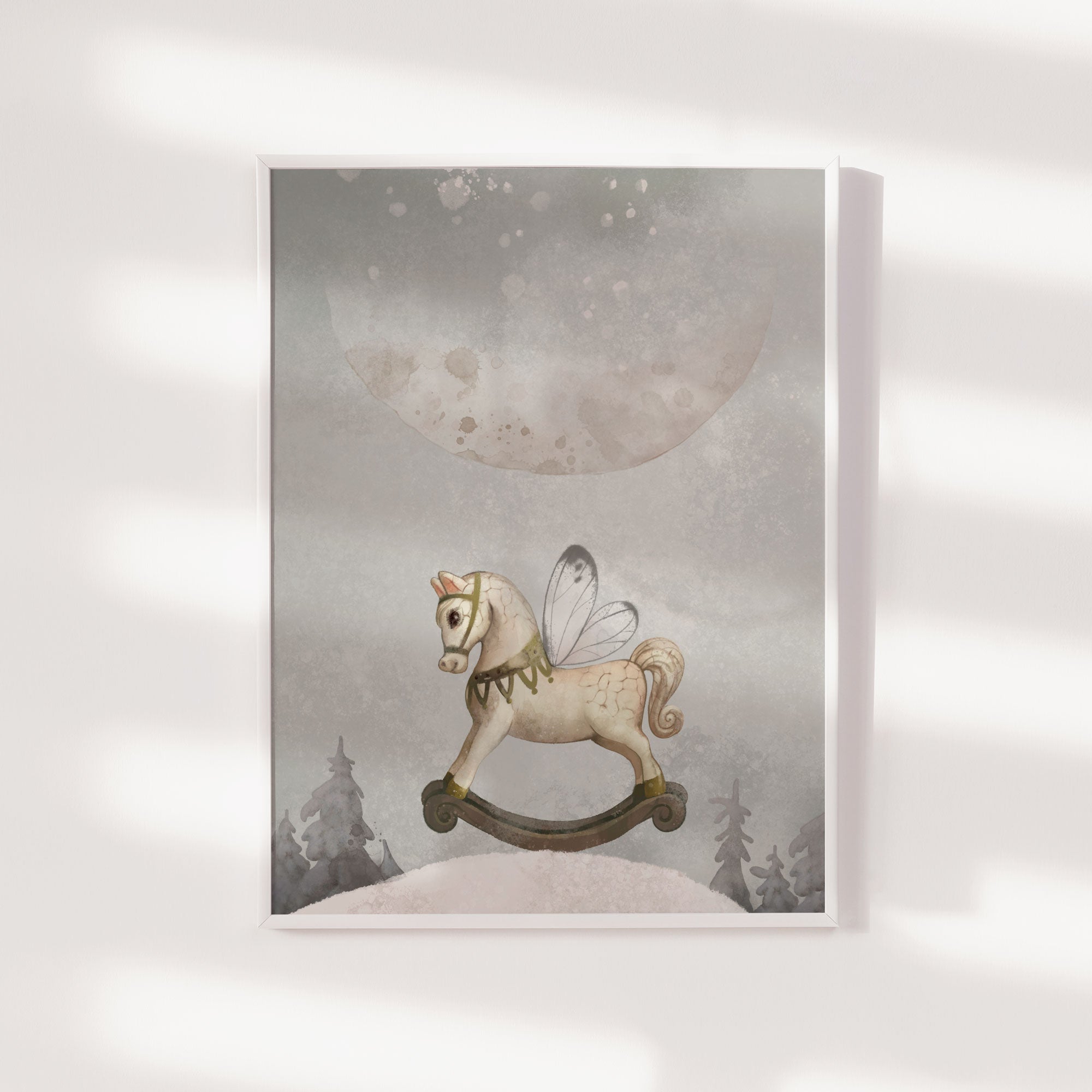 Vintage Rocking Horse Print