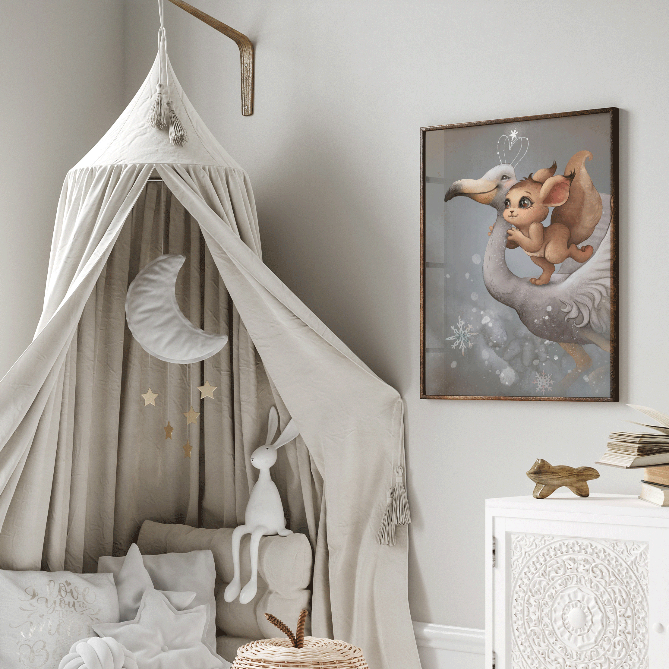 Magical Flamingo & Squirrel Print
